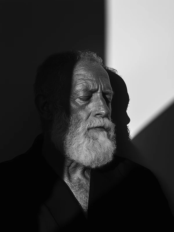 Elderly Man in Dramatic Light
