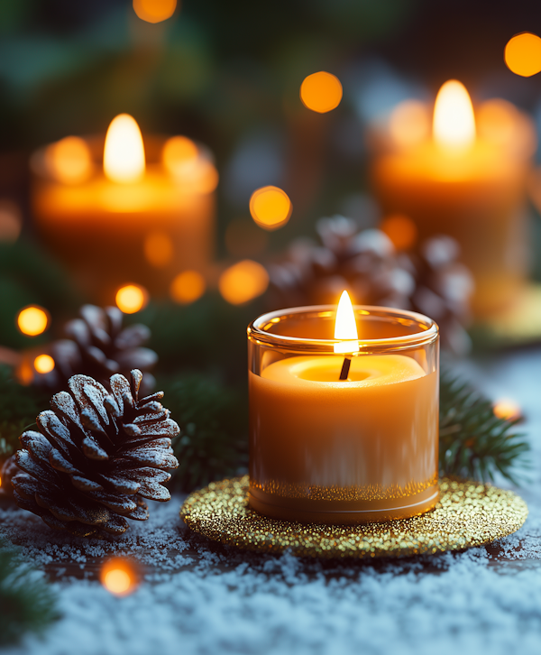 Warm Candlelit Winter Scene