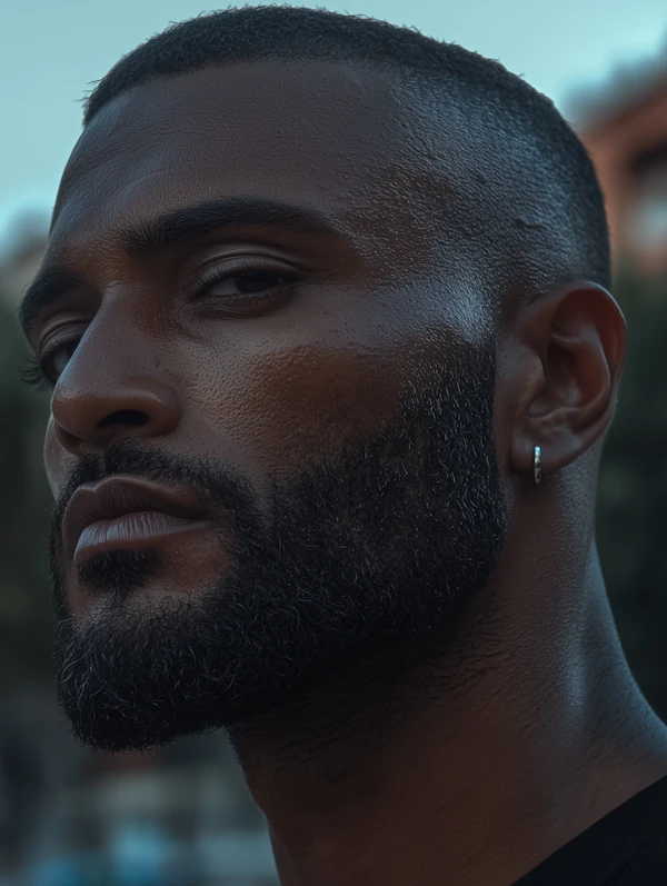 Contemplative Man with Beard