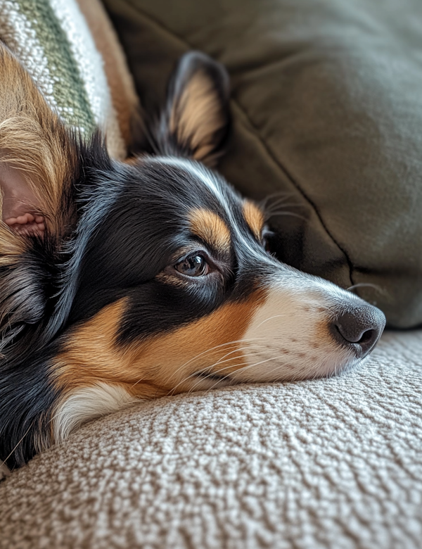 Tranquil Tri-Color Corgi Portrait