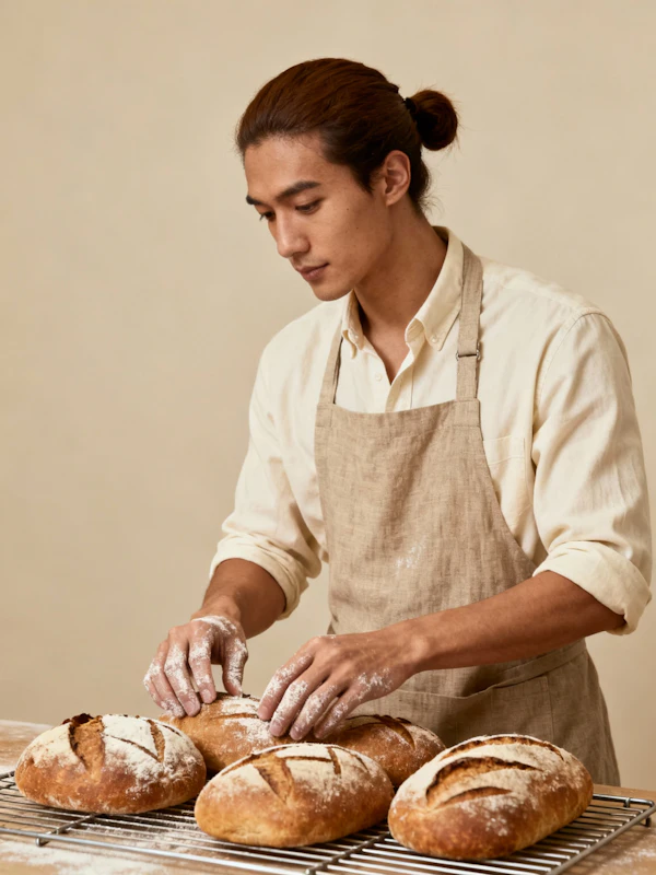 Baker Arranging Bread