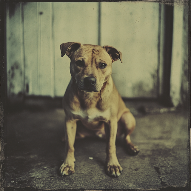 Dog on Concrete Surface