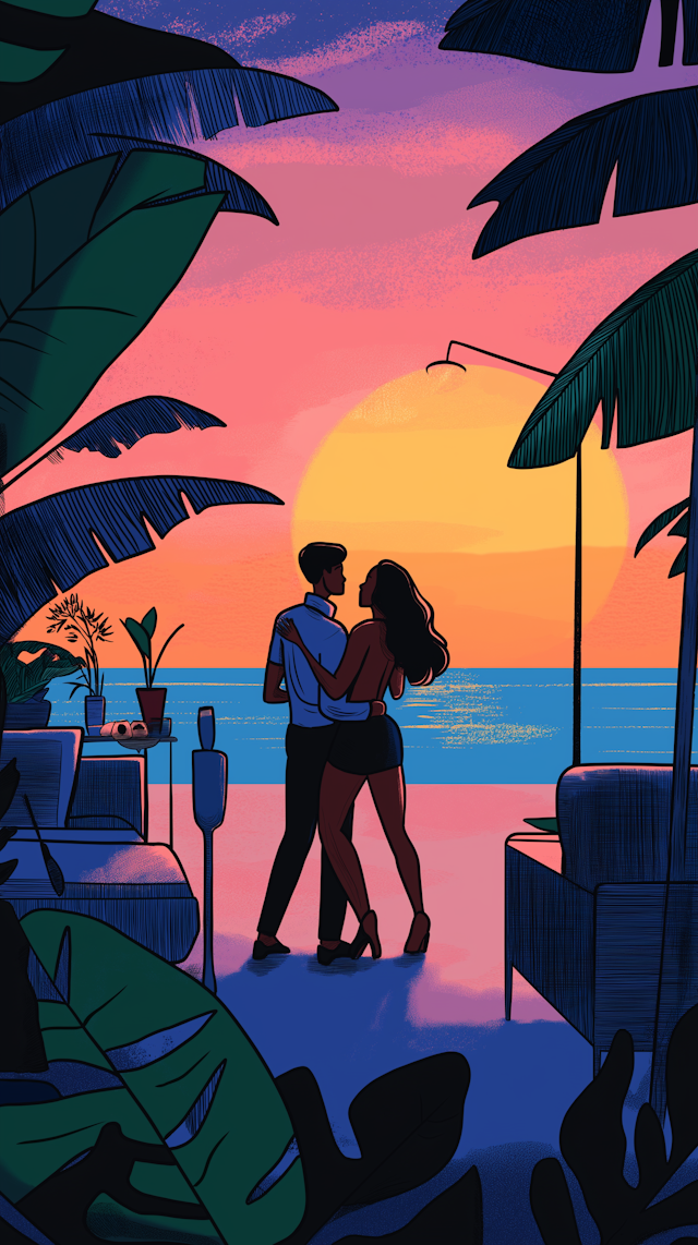 Romantic Sunset Embrace