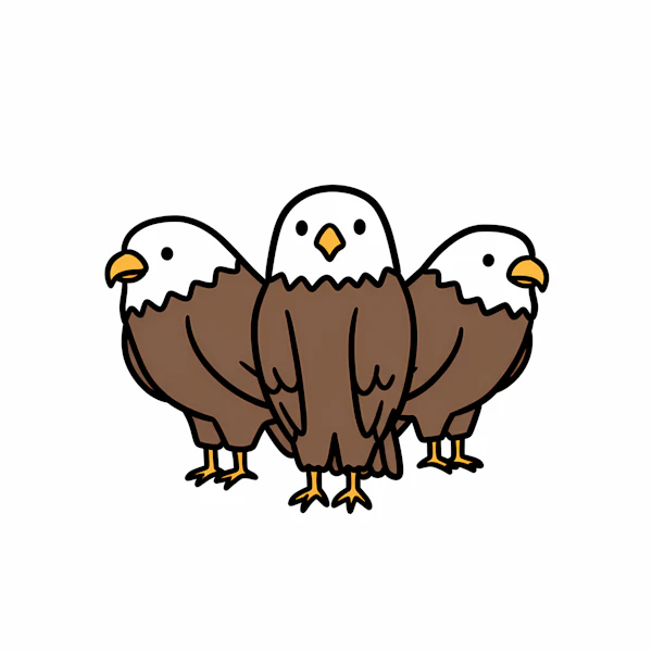 Cartoon Bald Eagles