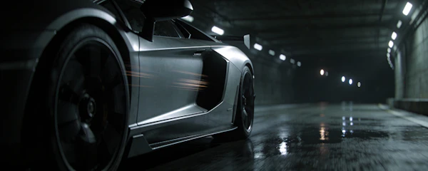 Silver Sports Car Motion