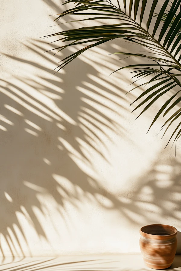 Palm Shadows and Pot