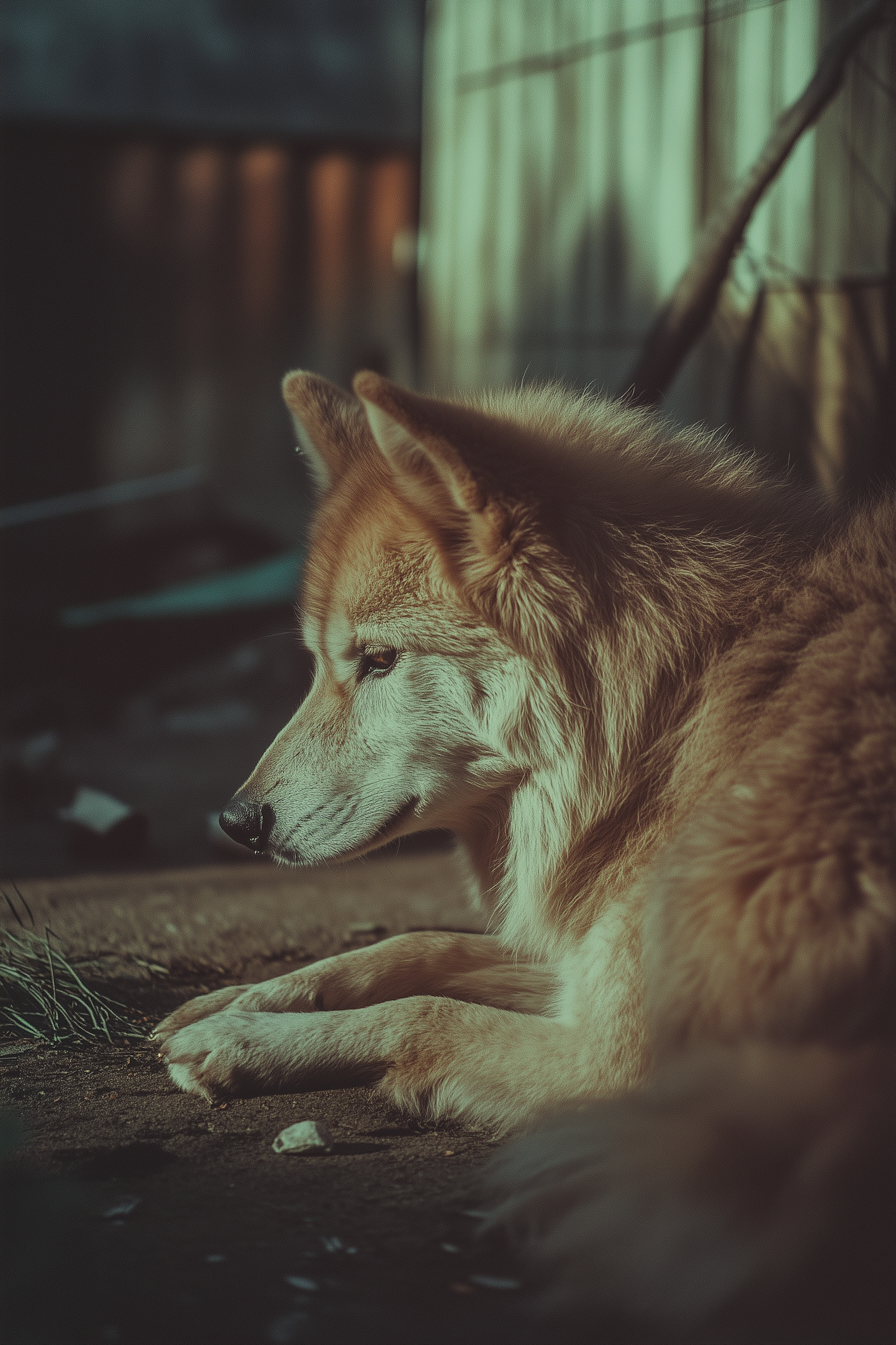 Golden-Brown Dog in Serene Setting