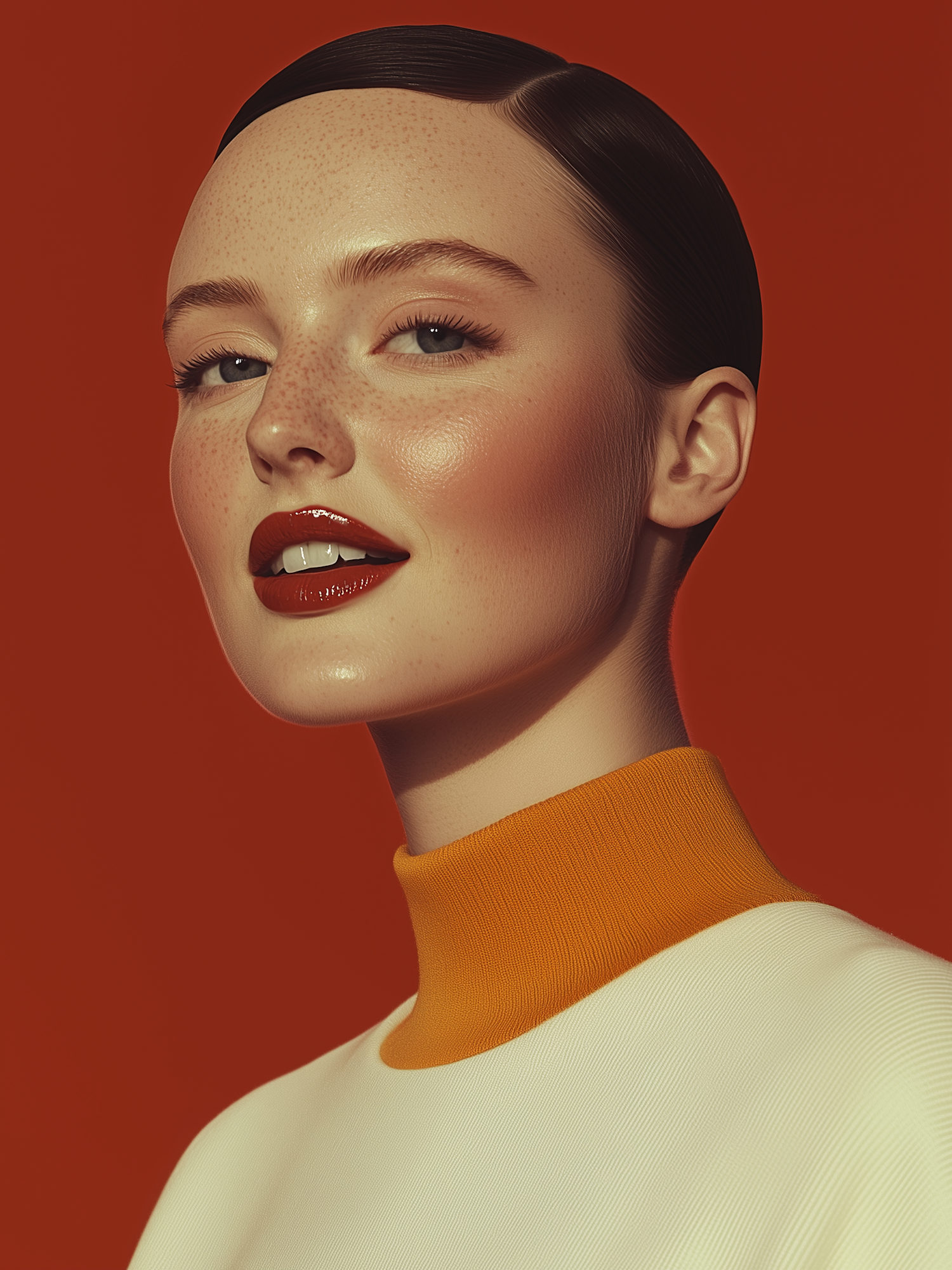 Elegant Portrait with Orange Theme