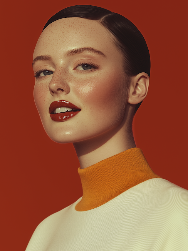 Elegant Portrait with Orange Theme