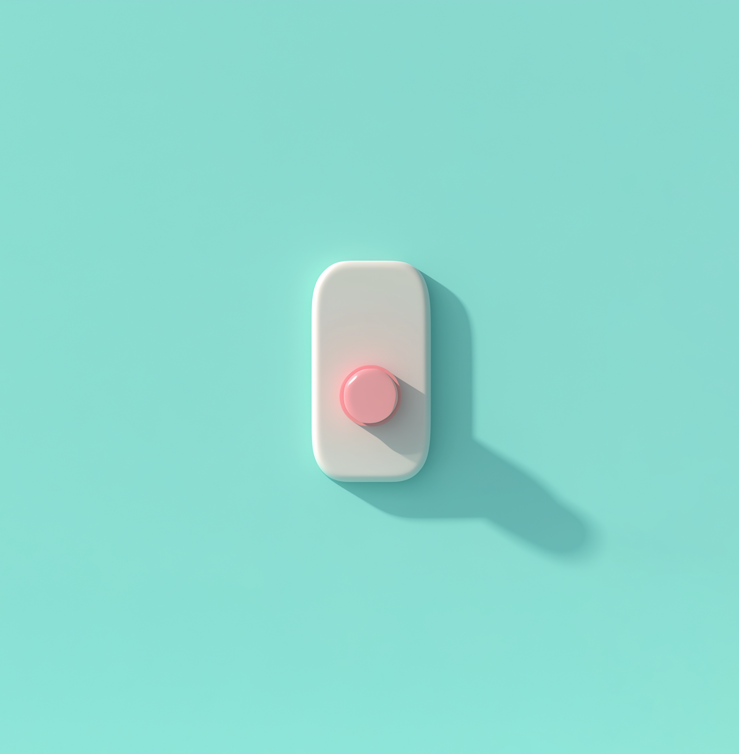 Modern White Doorbell with Pink Button