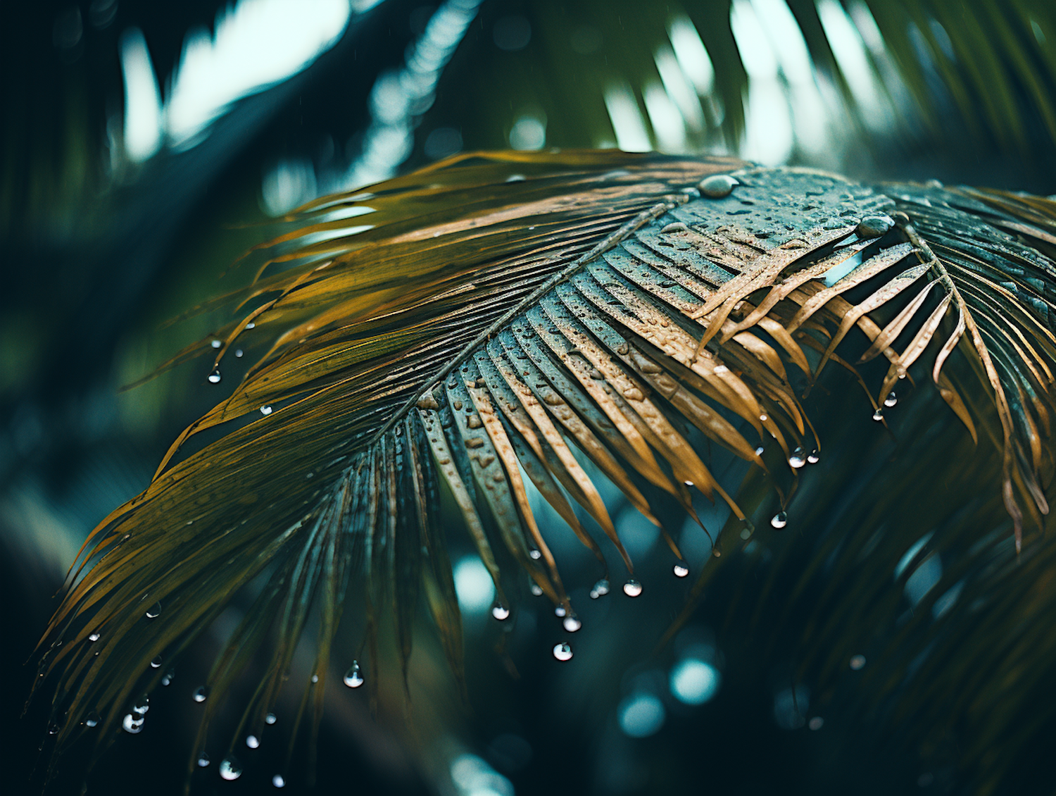 Dew-Kissed Tropical Palm