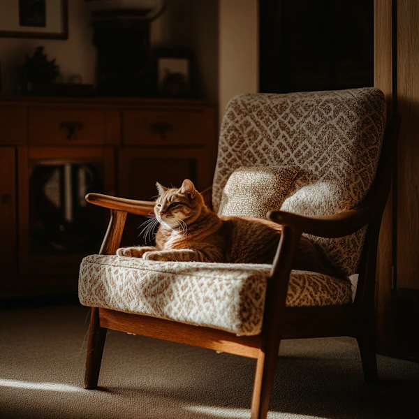 Ginger Cat on Armchair
