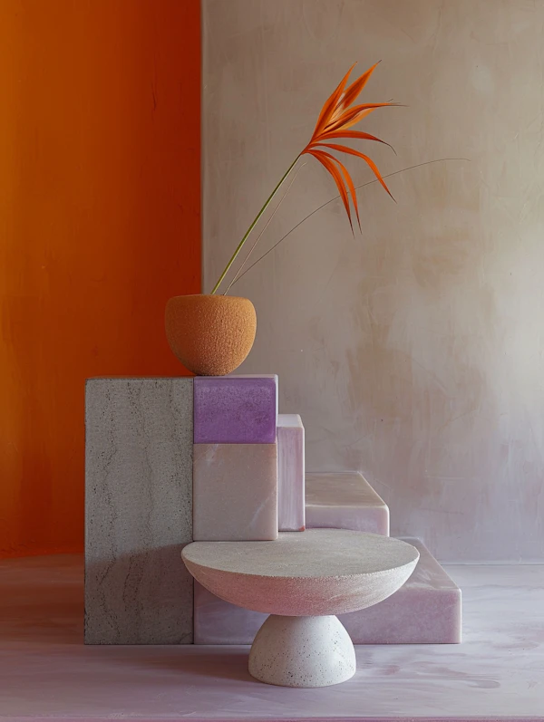 Vibrant Still Life Against Dual-Tone Background
