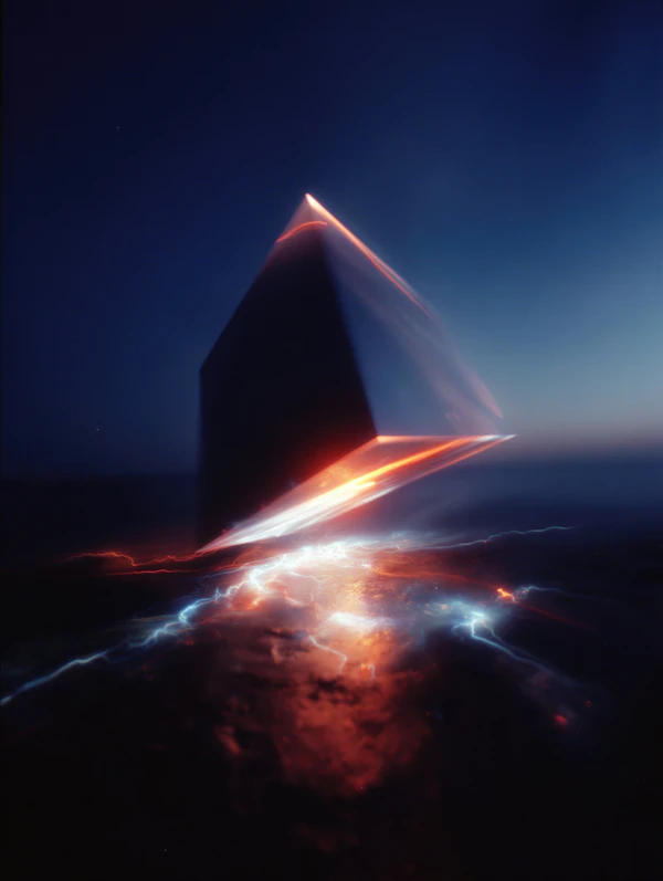 Futuristic Glowing Pyramid