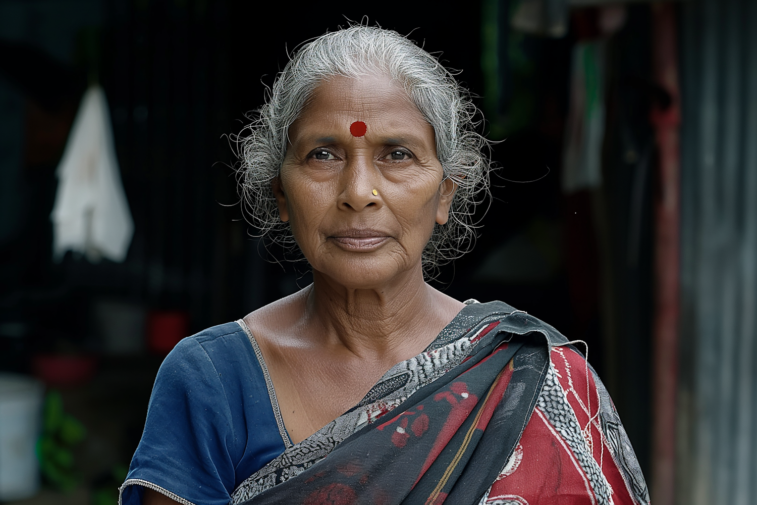 Elderly Woman in Traditional Attire