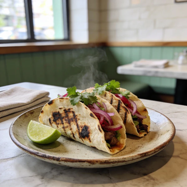 Fresh Tacos on Plate