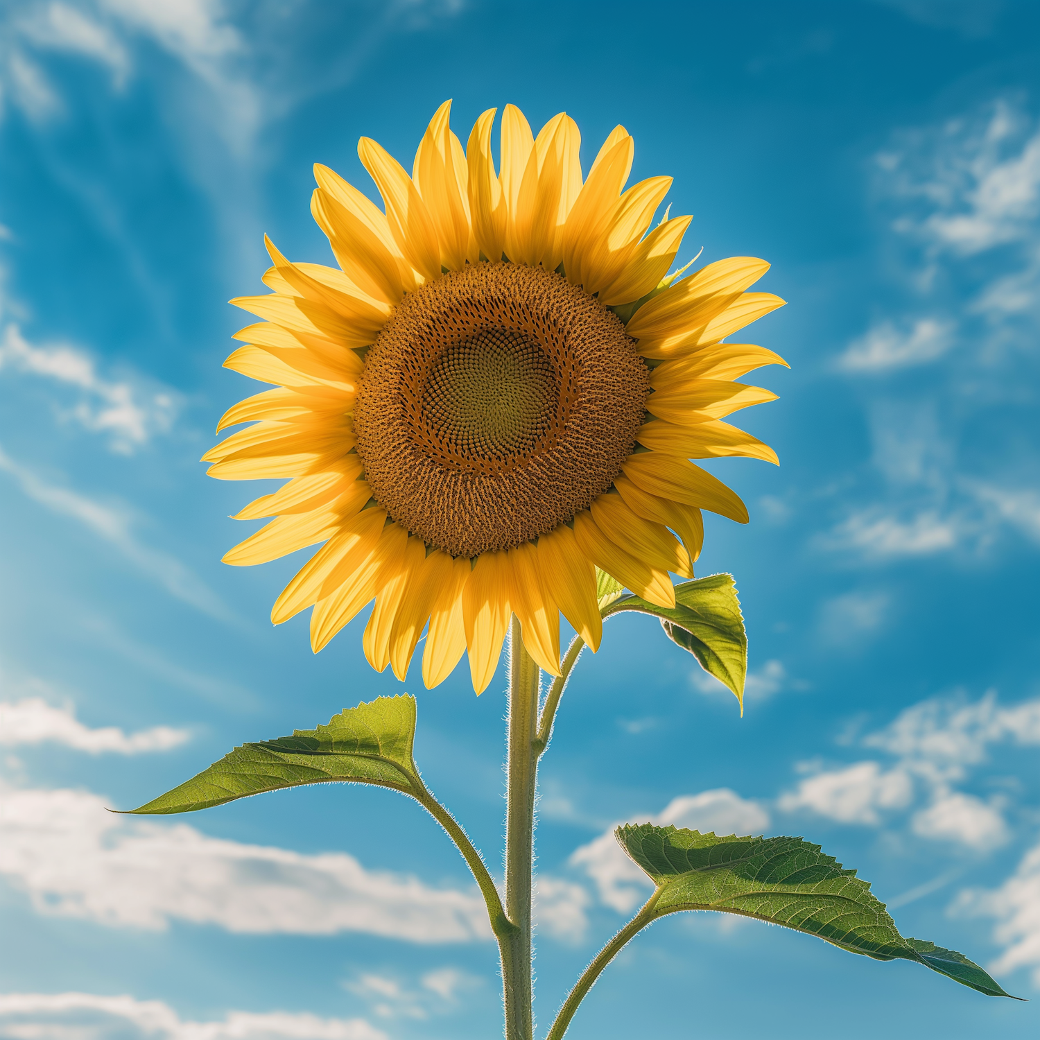 Vibrant Sunflower Against Blue Sky