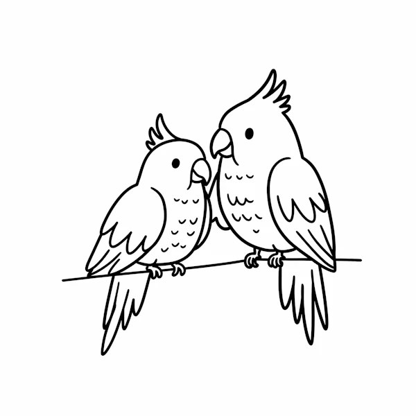 Cockatiel Pair Art
