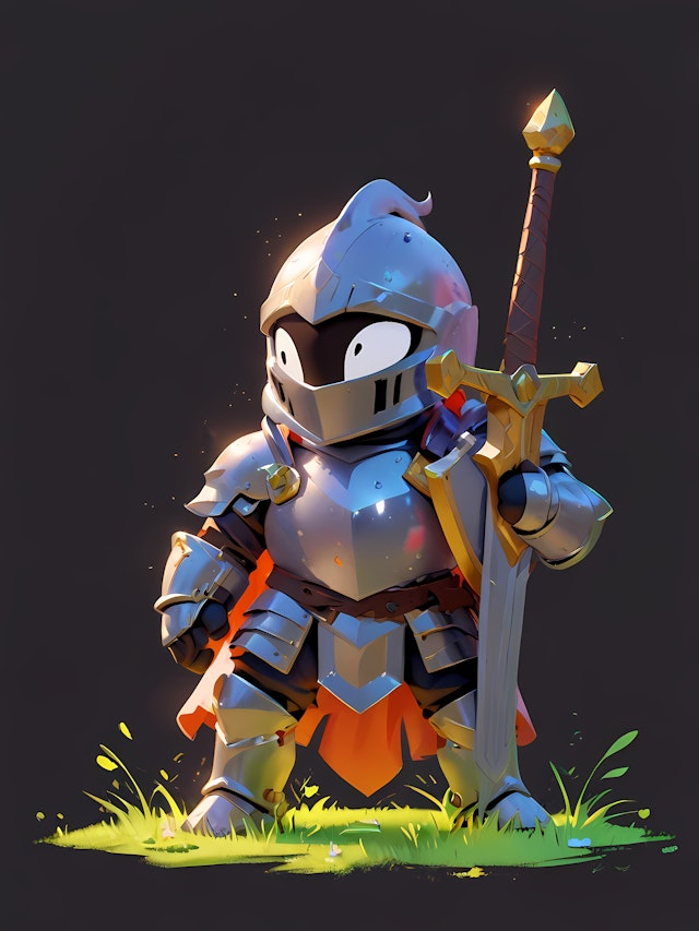 Whimsical Cartoon Knight