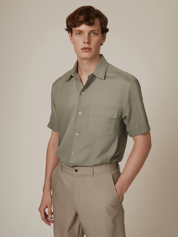 Man in Light Green Shirt