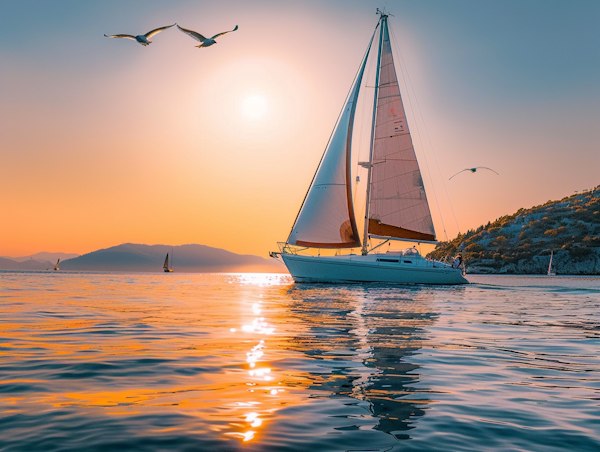 Serene Sunset Sailing