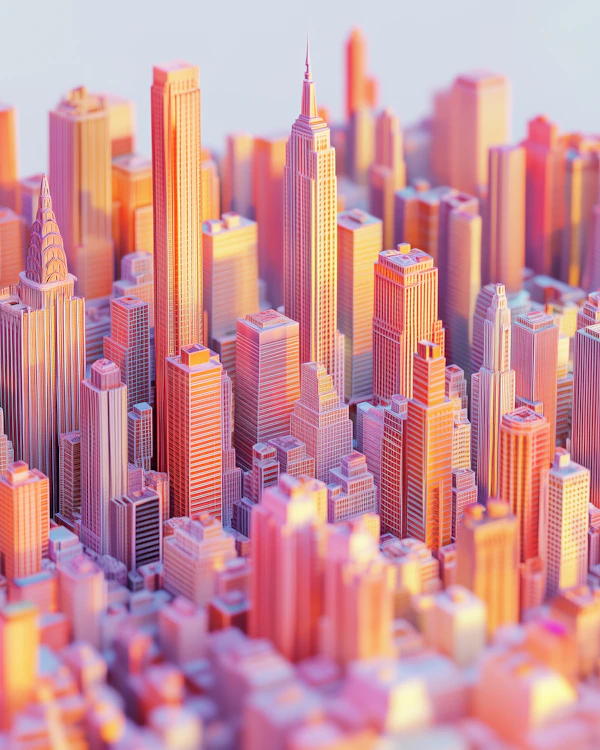 Vibrant 3D Cityscape