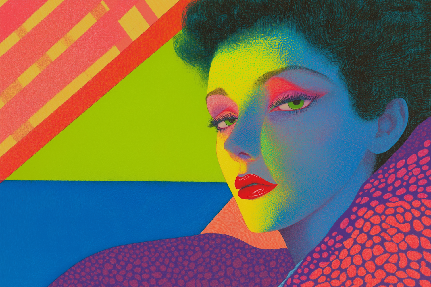 Stylized Portrait with Vibrant Colors