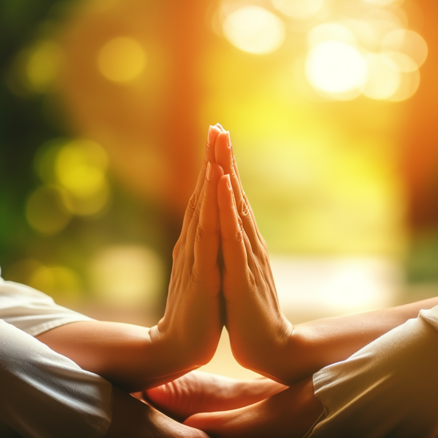 Serenity in Gesture: Hands in Prayer or Meditation