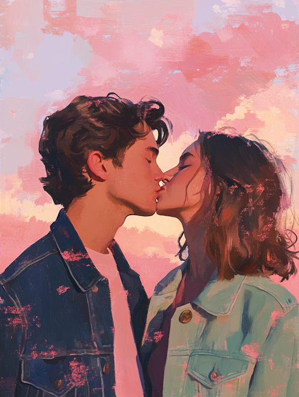 Romantic Couple Kiss