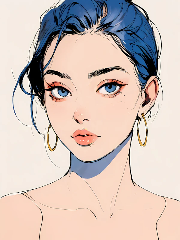 Stylized Portrait of a Young Woman