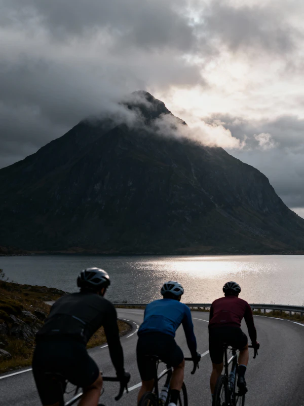Cyclists by Serene Lake