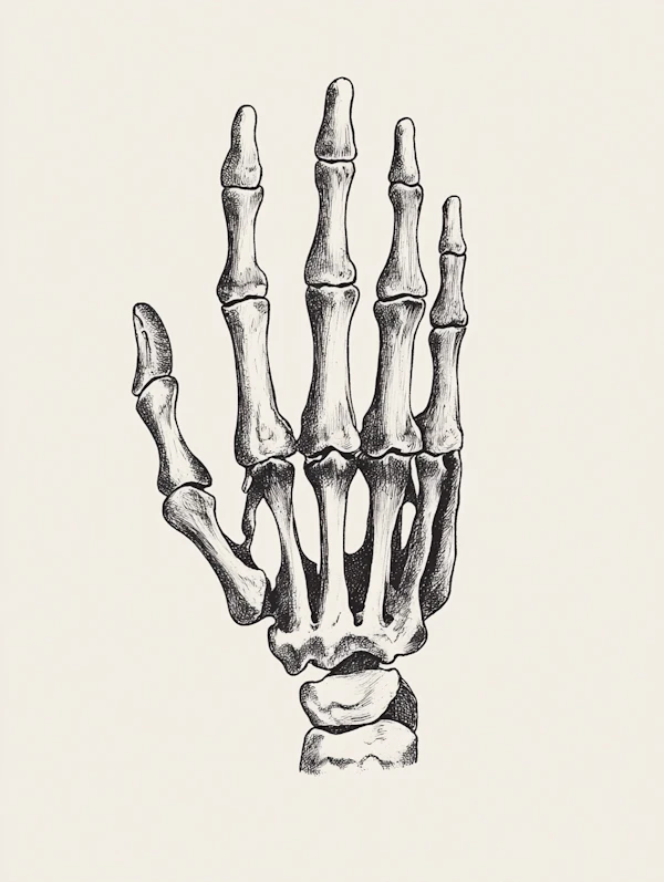 Skeletal Hand Illustration