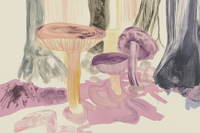 Whimsical Mushroom Forest Art