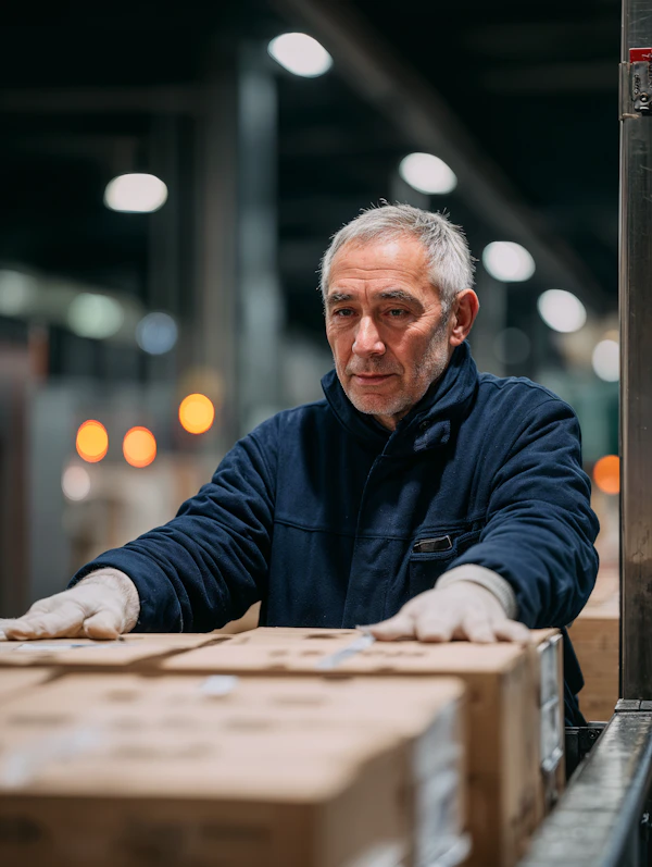 Warehouse Worker Focused