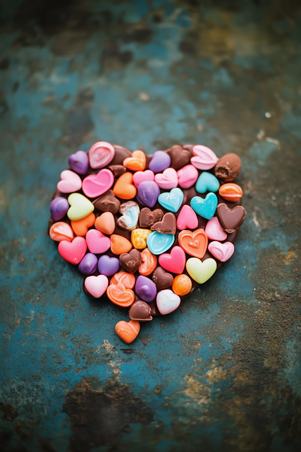 Colorful Heart Candy Mosaic