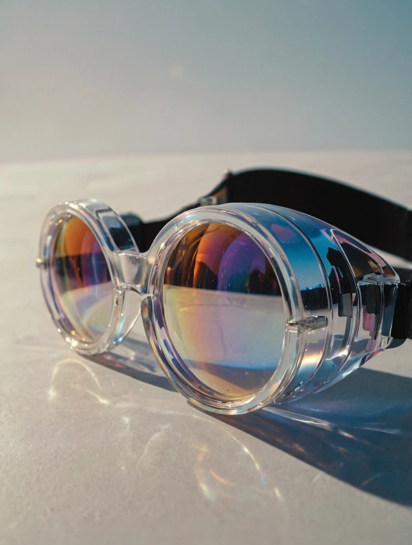 Reflective Goggles Close-Up