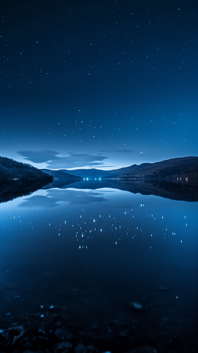 Tranquil Night-time Lake View