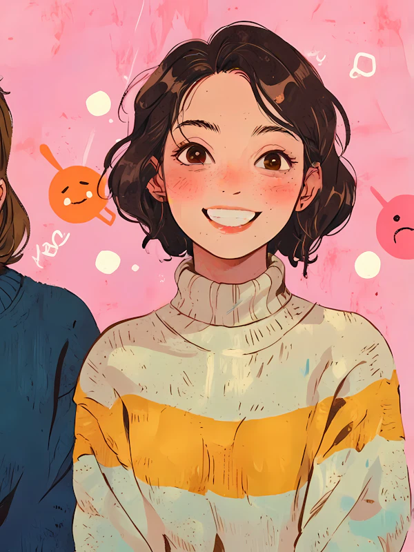 Cheerful Young Person Illustration