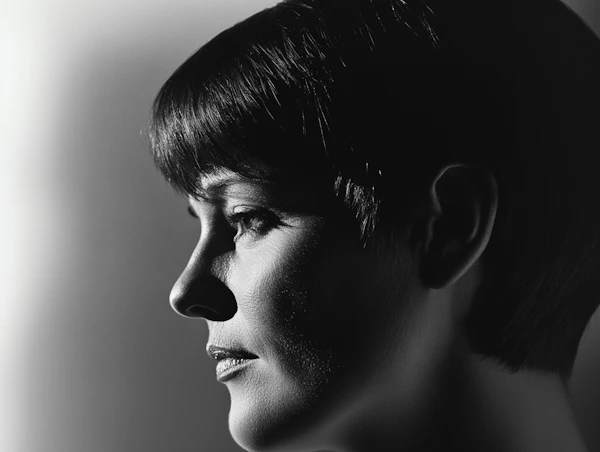 Black and White Profile Portrait