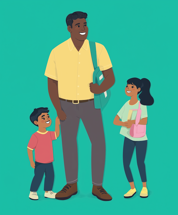 Smiling Illustrated Family