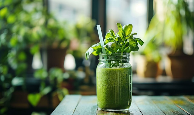 Green Smoothie in Mason Jar