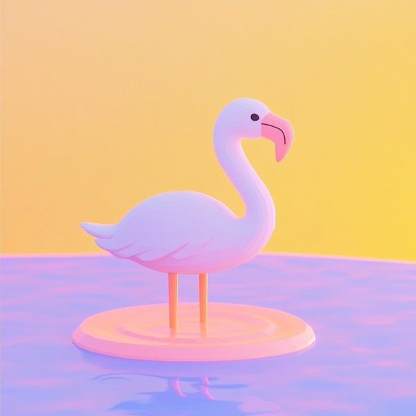 Stylized Pink Flamingo Illustration