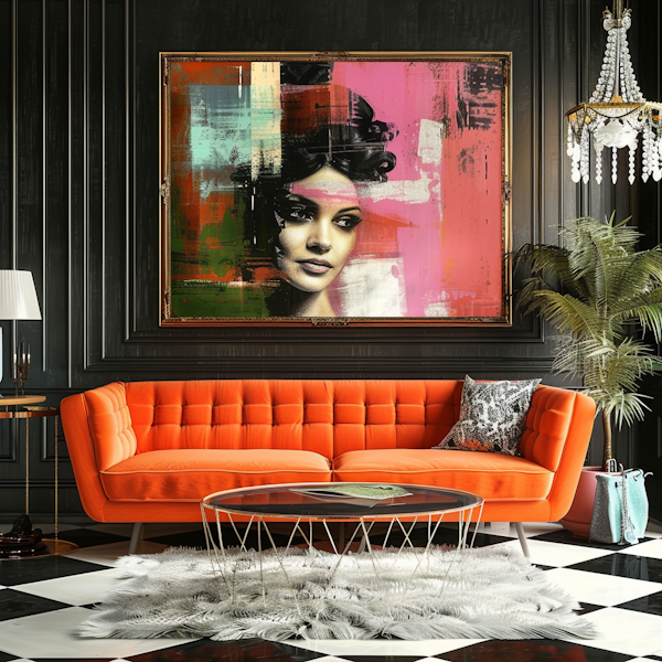 Modern Interior with Vibrant Artwork