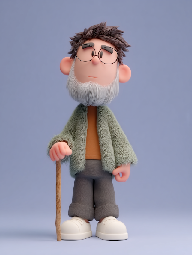 Elderly Cartoon Man