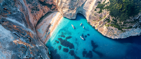 Aerial View of Coastal Scene