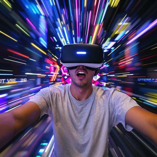 VR Enthusiast in Action