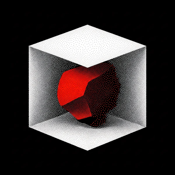 Halftone Polyhedron Art
