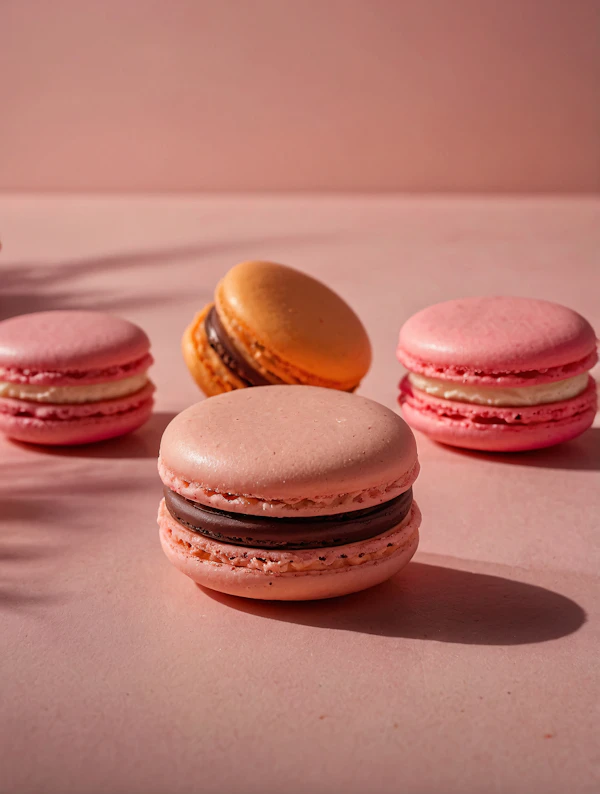 Colorful Macarons Close-Up