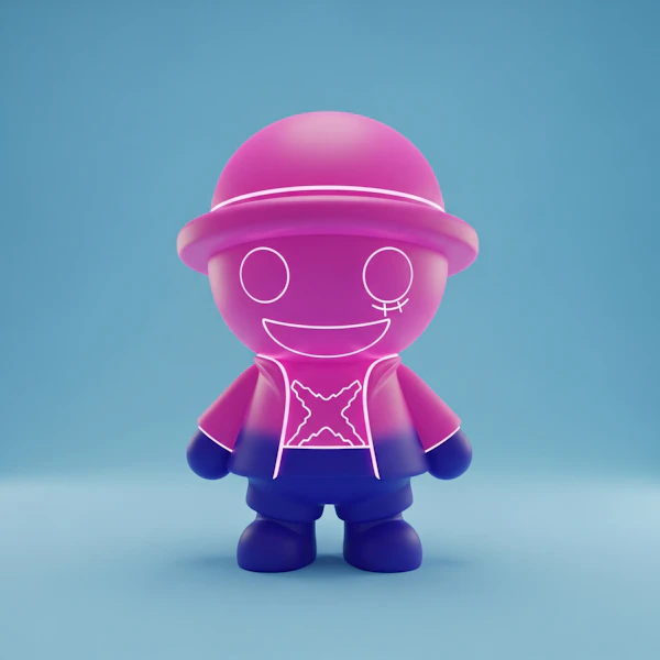 Neon Cartoon Character