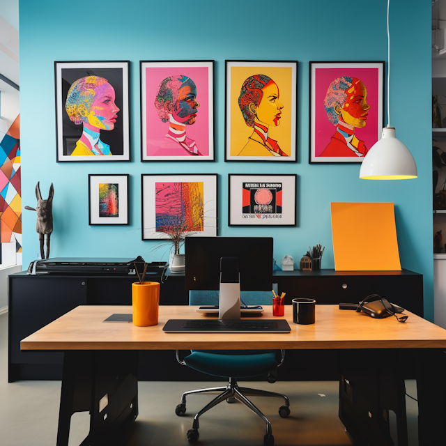 Vibrant Pop Art-Inspired Workspace